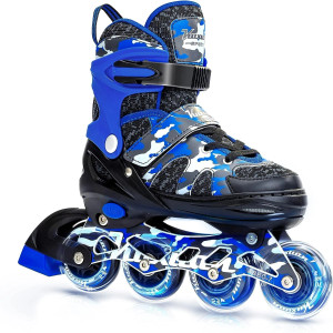 Kuxuan Skates Adjustable Inline Skates  w/ Full Light Size Medium