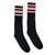 SOCCO / Knee High Socks - Black with Pink Stripes