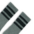Socco | Dark Heather Grey with Black Striped Crew Socks