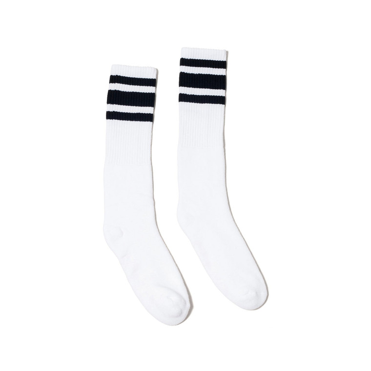 Socco Knee High Socks - White with Black Stripes