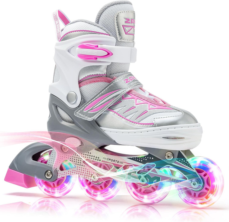 2PM Adjustable Inline Skates Pink Sizes J13 - 3