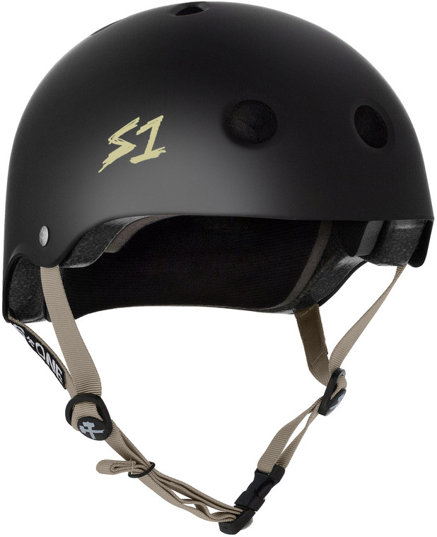 S1 Lifer Helmet - Black Matte w/ Tan Straps