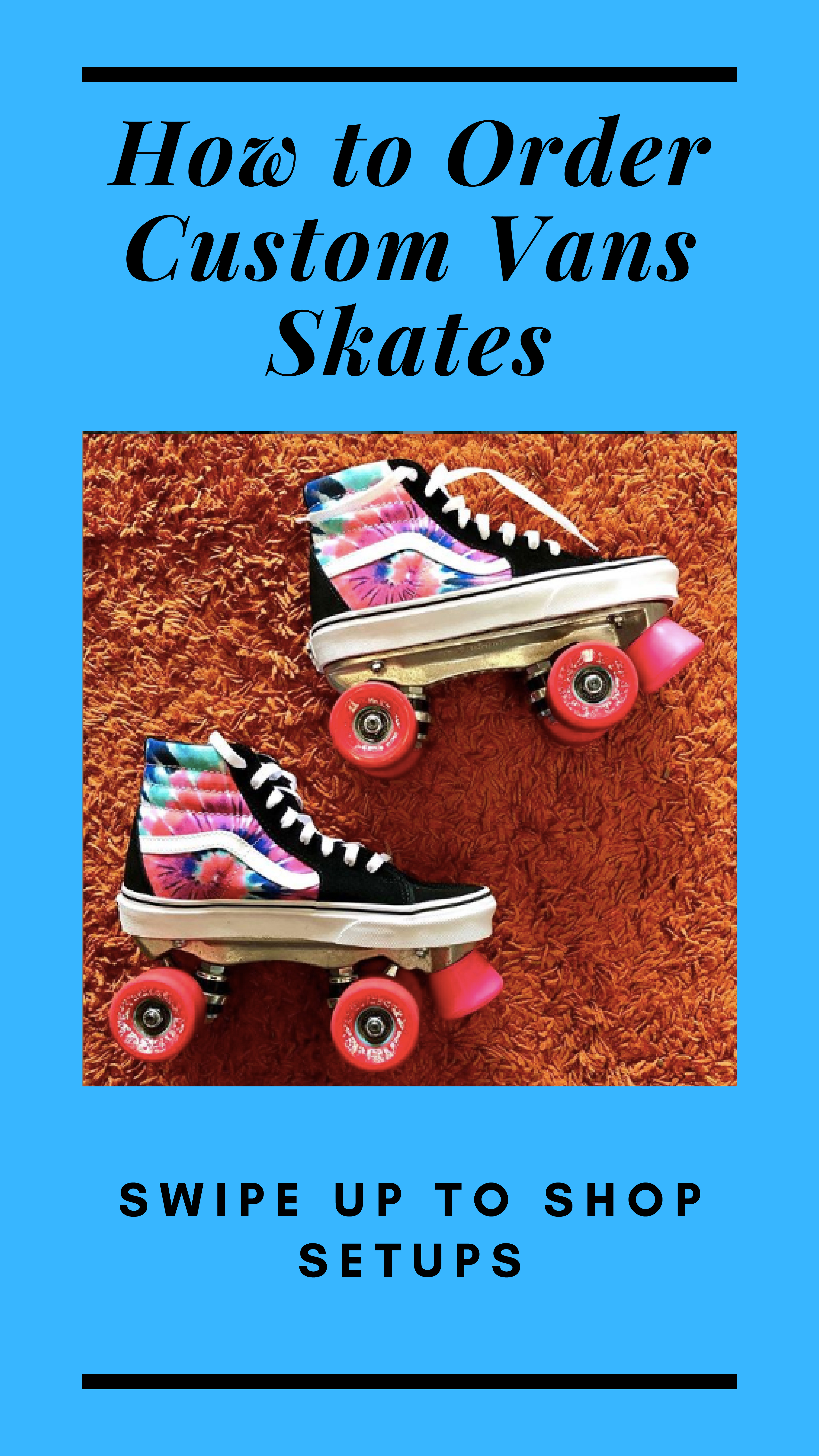 Custom Vans Old Skool Roller Skates with Hybrid/ Outdoor Wheels