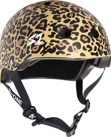 black leopard print motorcycle helmet Rodia Fabric Half and Roller Derby C-Preme Krash Leopard Kitty Youth