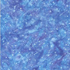 Blue 100% cotton batik fabric from Hoffman Fabrics' Bali Handpaints Batiks series named Cosmic Cobalt, adorned with a celestial star pattern.