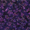100% cotton batik fabric named Amethyst Tangle, featuring a black background with purple floral patterns, from Hoffman Fabrics' Bali Handpaints Batiks series.