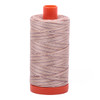Large spool of Aurifil Biscotti 50wt Egyptian cotton thread, beige variegated.