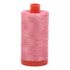 Large spool of Aurifil Flamingo 50wt Egyptian cotton thread, pink variegated.