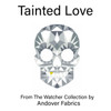 Geometric skull logo representing 'Tainted Love' from The Watcher Collection by Andover Fabrics.
