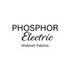 Logo of Phosphor Electric Collection by Andover Fabrics in black serif font on a white background.