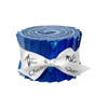 Morris Works Quilt Shop 2.5" strip roll, blue quilting cotton prints in cerulean and blue tones