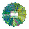 Kaffe Fassett Collective Meadow 5" Charm Pack featuring 42 green-themed pre-cut fabric squares