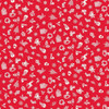 Red Christmas fabric with cream folk-style mittens, wreaths, reindeer, houses, sleighs and stars from Makower’s Scandi Christmas collection