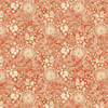 P&B Textiles Elizabeth in Terracotta 108 inch wide back cotton fabric with terracotta ground and cream botanical damask floral motif