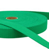 Stephanoise 1" cotton webbing in dark green for bag straps. Firm plain-weave 25 mm cotton
