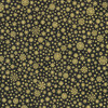 Robert Kaufman Fabrics Peppermint Twist “Sweets Black” — black background with gold metallic snowflakes and peppermint swirl motifs.