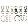 Keyring clips with 25 mm split rings in rose, silver, gold, black, bronze and antique silver.