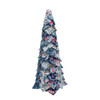 A handmade no-sew Christmas tree crafted from Liberty's Craft Garden in blue