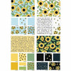 Amy Latta Sunny Honey fabric range by Andover Fabrics showing all prints and colourways including sunflowers, bees, and text designs