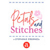 Petals and Stitches collection branding by Stephanie Organes for Andover Fabrics, floral and stitch-inspired design.