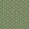 Liberty Autumn Woodland Autumn Stripe Green fabric with vertical leaf stripe motifs in moss and sage green on a deep green background