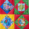Colourful quilt blocks showing accurate angles and alignment using foundation paper piecing
