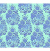 Northcott Fabrics Overdressed Blue Totem aqua and blue large-scale floral quilting cotton showing full repeating botanical pattern