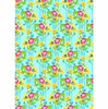 Northcott Fabrics Overdressed Clear Pouring Poppies aqua and yellow poppy floral quilting cotton showing full repeating pattern