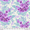 Free Spirit Floral Reef Shadow Sharks Ultraviolet fabric featuring purple reef florals, mint sea plants, and hidden shark silhouettes.