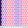 Free Spirit Floral Reef Aquatic Lace Ultraviolet fabric featuring layered scallop and fish scale motifs in violet, pink, coral, and lavender tones.