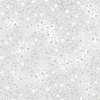 Fin Fabrics Bloom & Blend Collection White fabric with soft white and grey background, delicate floral vines, botanical blossoms and leafy stems