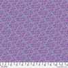 Free Spirit Pop Cloth Punk - Soul fabric featuring lavender background with violet botanical vines, leaves and scrolling floral motifs