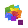 Rainbow Burst 2.5" Mini Charm Squares by Andover Fabrics featuring 42 colourful pre-cut squares arranged in a rainbow spectrum.