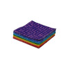 Rainbow Burst 2.5" Mini Charm Squares stacked to show layered rainbow colours and bold Andover Fabrics prints.