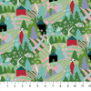 Northcott Cozy Christmas Collection Flurry Morning quilting fabric with ruler to show scale