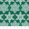 Northcott Cozy Christmas Collection Paperflakes Mint quilting fabric with ruler to show scale