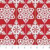 Northcott Cozy Christmas Collection Paperflakes Red Hot quilting fabric with ruler to show scale