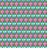 Northcott Cozy Christmas Collection Starlight Cookie quilting fabric featuring colourful geometric cube and diamond patterns in green, pink, aqua and lavender.
