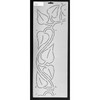 Flexible semi-transparent Mylar quilting stencil featuring a flowing 4-inch leaf vine border design for marking continuous quilt borders.