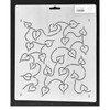 Flexible semi-transparent Mylar quilting stencil featuring an 8.5-inch all-over background design of flowing vines and heart-shaped leaves for marking quilt patterns.