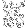 Line drawing for 9.5" Small Floral Background Quilting Stencil