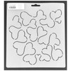 Flexible semi-transparent Mylar quilting stencil featuring an all-over heart stipple pattern for marking decorative background quilting designs.