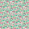 Liberty Everlasting Collection Forget Me Not Blossom B quilting fabric featuring pink and blush flowers with green foliage on a cream background.