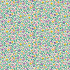 Liberty Everlasting Collection Posy Haze A quilting fabric featuring lavender, yellow, blush pink and coral flowers with green foliage on a cream background.