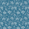 Tonal floral fabric with light blue tulips on a navy blue dotted ground – Craft Blooms in Blue from the Liberty Craft Garden collection