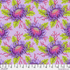 Free Spirit Floral Reef Friends & Anemones Ultraviolet fabric featuring oversized reef floral motifs in purple, pink, coral, and lime.