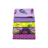 Stacked Ultraviolet Reef fat quarter bundle featuring five Tula Pink Floral Reef and True Colors fabrics in purple, lilac and chartreuse.
