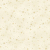 Makower UK Adorn Collection Sparkle in Cream metallic quilting fabric with cream background, gold stars and delicate dotted constellations.