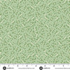 Makower UK Country Christmas Mistletoe in Green quilting fabric featuring delicate mistletoe sprigs with white berries on a soft green background with ruler for scale