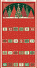 Makower UK Adorn Collection Advent Calendar sewing panel, featuring decorative Christmas trees, 24 numbered pockets and metallic festive details.